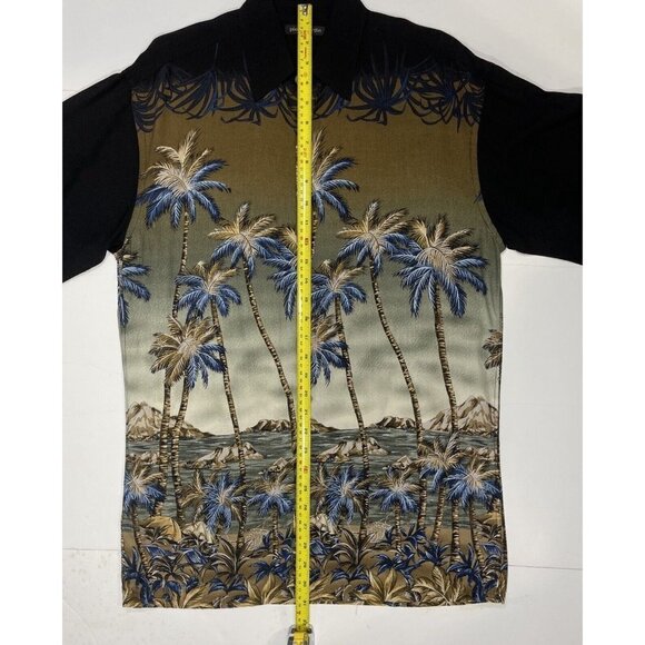 Vintage 90's PIERRE CARDIN Button-Up Casual Shirt Men's Small Black Palm‎ Trees - Picture 14 of 14